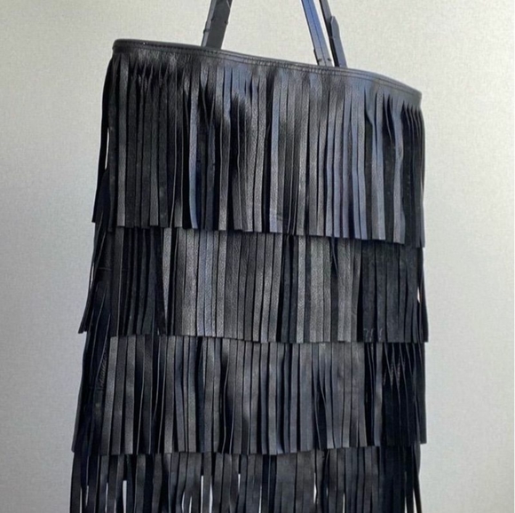 Zara | Leather Shoulder Bag with Fringe - Picture 14 of 16
